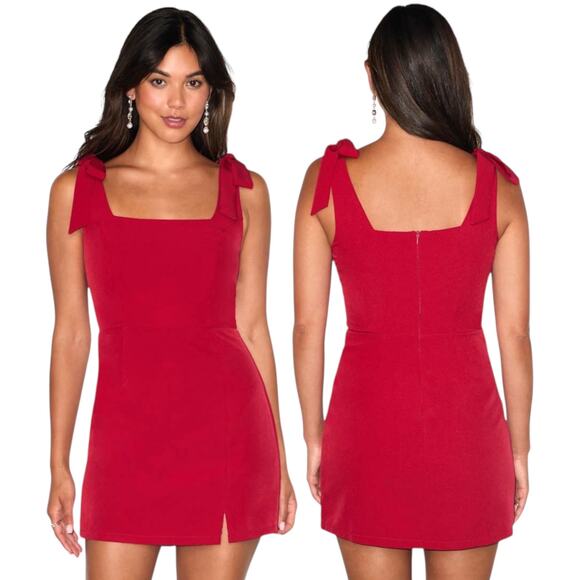 Lulus Your Sweetie Wine Red Tie-Strap Mini Dress Red Small - Picture 1 of 6